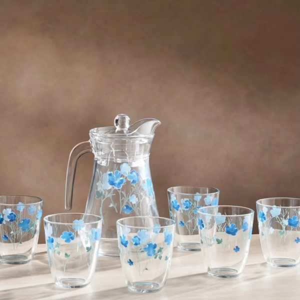 Luminarc Quadrille 7-Piece Drink Set 6 High-Ball Glasses & Jug