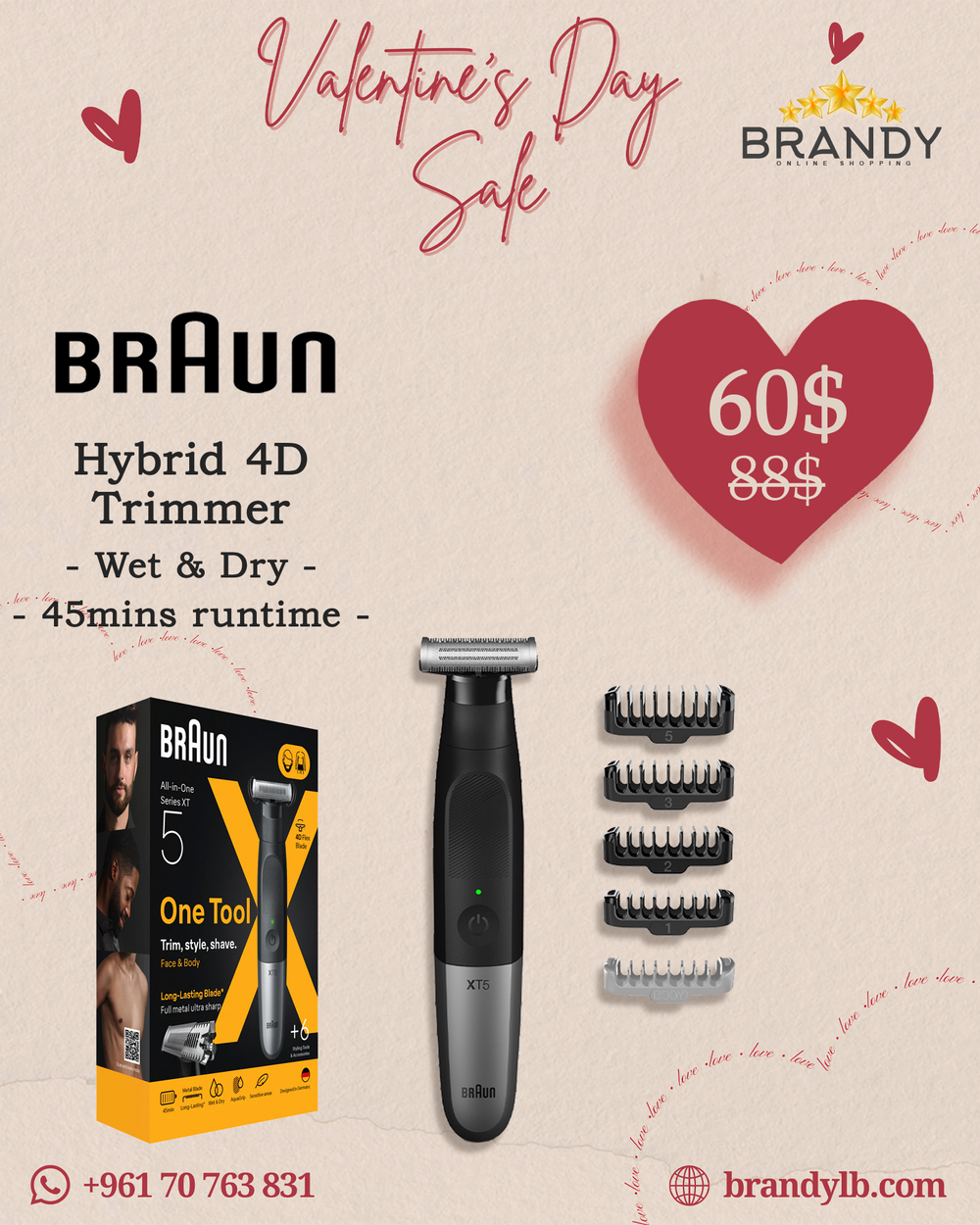 Shaver XT5100 Cordless Electric 4D Blade