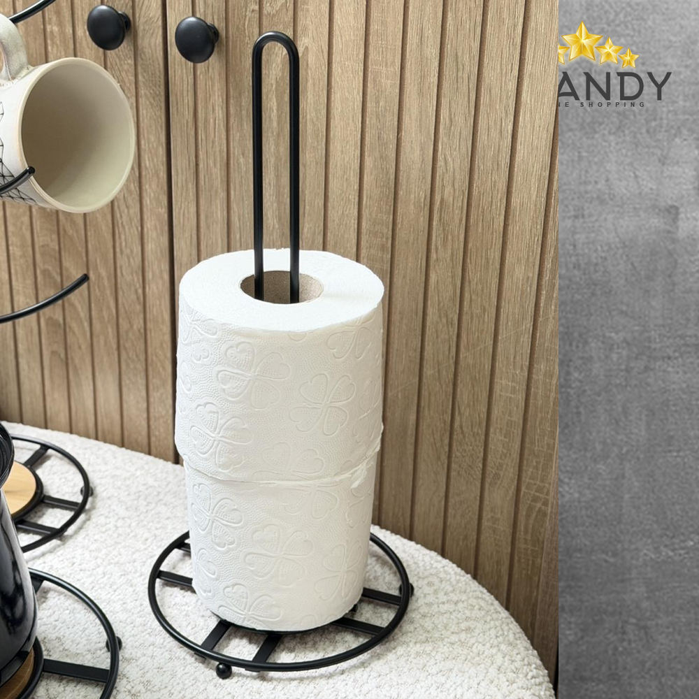 Danny Home Iron Tissue Holder with Bamboo Accent 13cm ZYB012-1