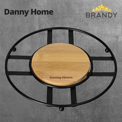 Danny Home Iron Trivet with Bamboo Accent 20cm ZYB018-1