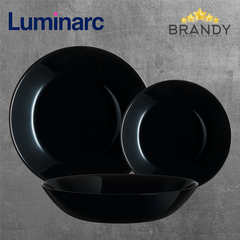 Luminarc Zelie Black 18-Piece Opal Glass Dinner Set 25/20/18 cm-1