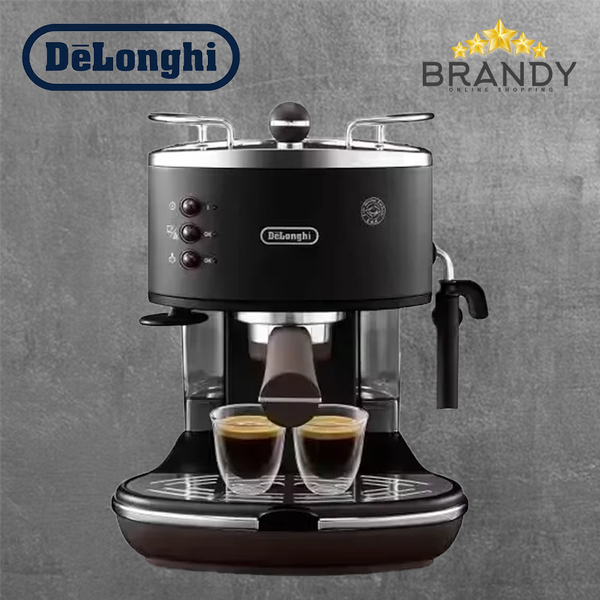 Icona Espresso Maker Black ECO311BK 15-Bar Manual Coffee Machine with Steam Wand