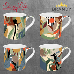 Kilimanjaro Mugs Set 4pcs, Porcelain, 300ml