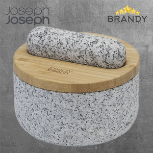 Dash Pestle & Mortar With Bamboo Lid, Natural Granite