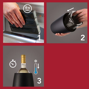 Iceless Wine Bucket Cooler Elegant Black