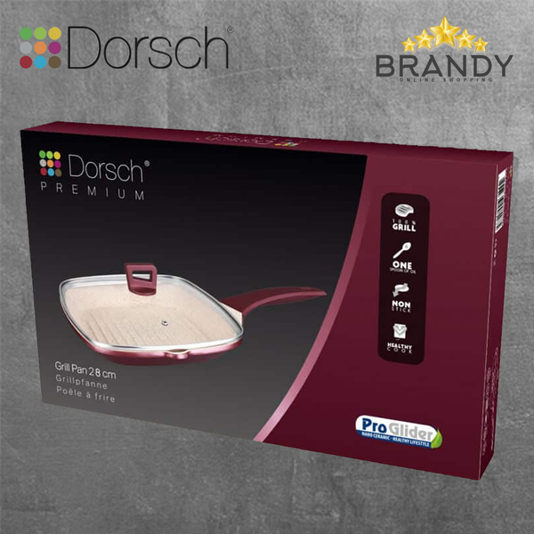 Premium Granite Grill Pan With Lid 28cm