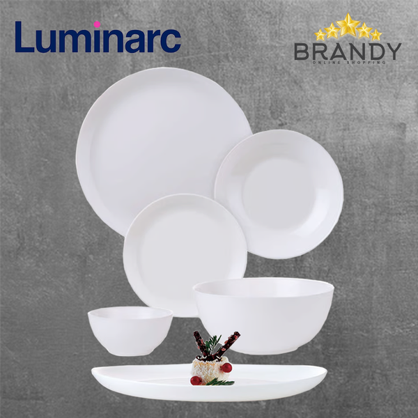 Neo Diwali White Dinner Set 26pcs Opal Glass