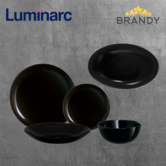 Luminarc Diwali Black Dinner Set 44pcs Opal Glass Tableware-1