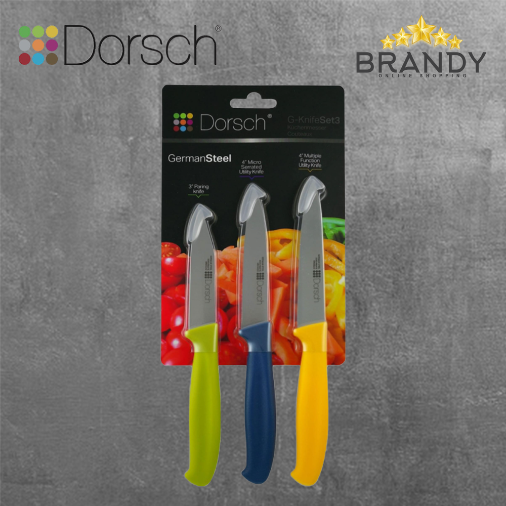 Set of 3 Knives with Stainless Steel Blades