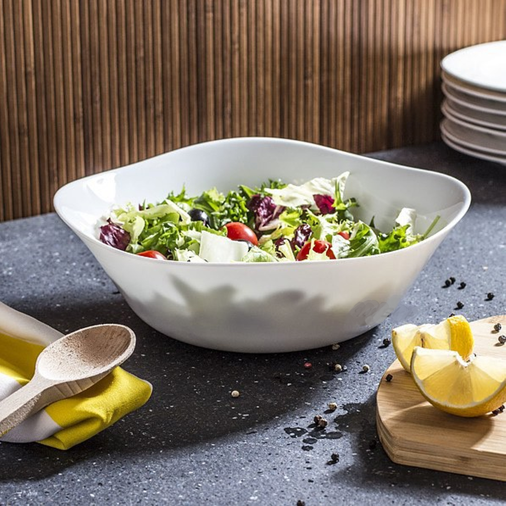 Parma Salad Bowl 24cm - Opal Glass, Made in Spain