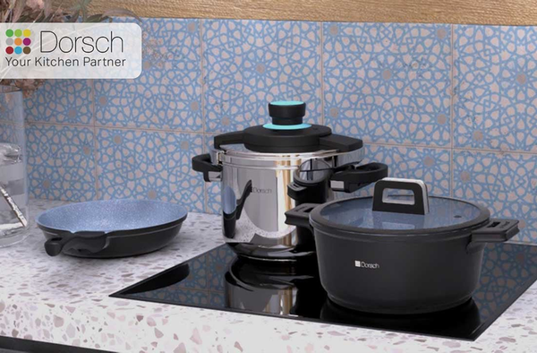 Go Press Stainless Steel Pressure Cooker with Steamer Basket