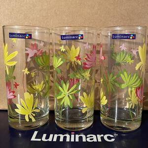Crazy Flower Long Cups Set 6pcs 27cl Colorful Floral Glass Drinkware