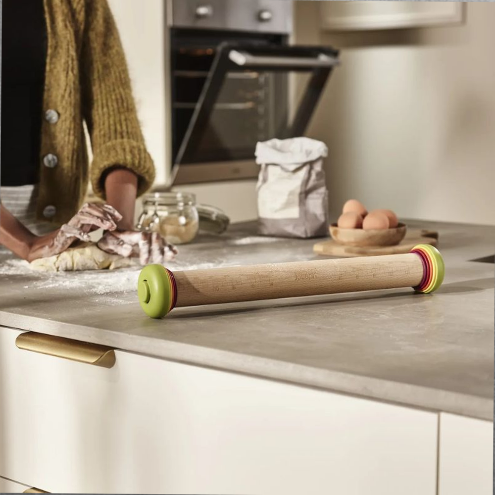 PrecisionPin Adjustable Rolling Pin with 5 Thickness Levels