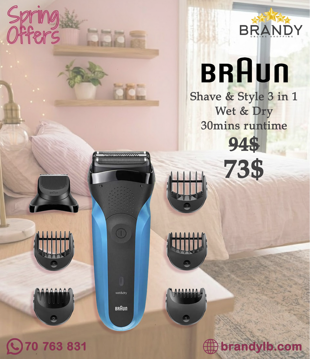 Braun Series 3 Shave & Style 310BT 3-in-1 Wet & Dry Shaver Black/Blue
