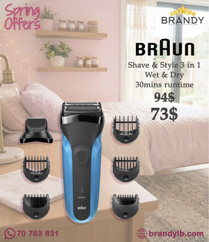 Braun Series 3 Shave & Style 310BT 3-in-1 Wet & Dry Shaver Black/Blue