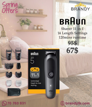 Braun Series 5 All-in-One Trimmer AIO5560 11-in-1 Grooming Kit Grey