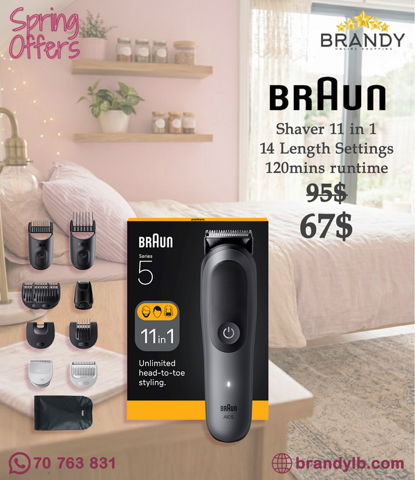 Braun Series 5 All-in-One Trimmer AIO5560 11-in-1 Grooming Kit Grey