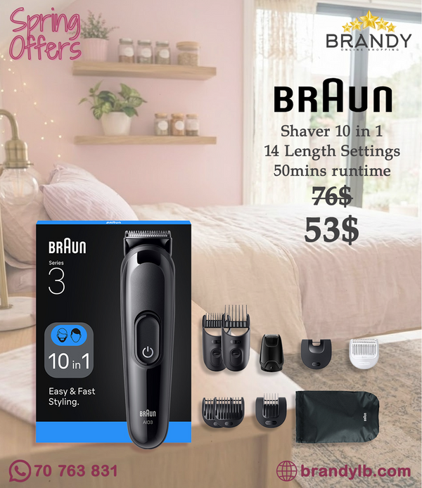 Braun All‑in‑One Trimmer Series 3 AIO3560 10‑in‑1 Grooming Kit