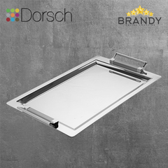 Dorsch Bench Rectangular Stainless Steel Serving Tray Gold or Silver