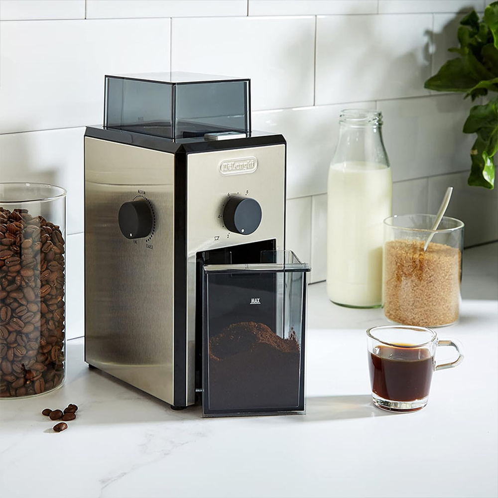 Professional Coffee Grinder Silver KG89 Burr Flat Adjustable Grind 16 Settings