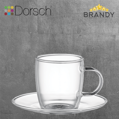 Curve Glass Coffee Cups Set 4pcs, 100ml