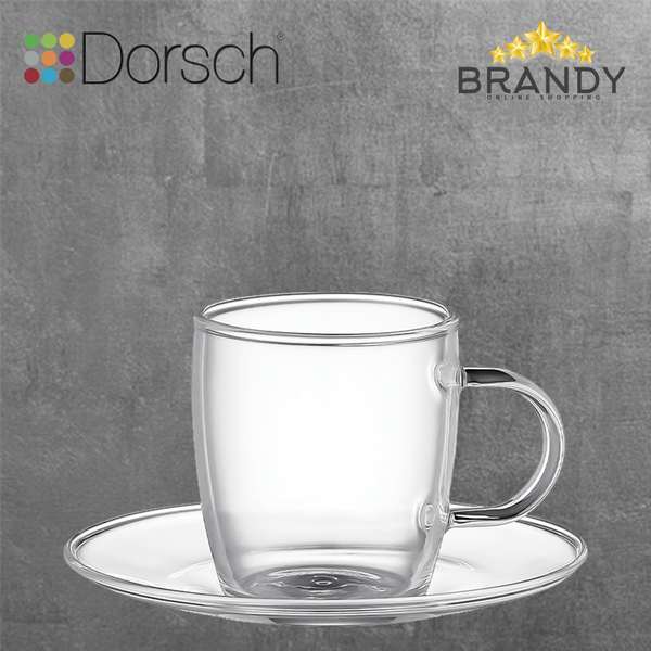 Curve Glass Coffee Cups Set 4pcs, 100ml
