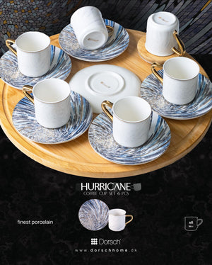Hurricane Coffee Cups Set 6pcs, Porcelain, 90ml
