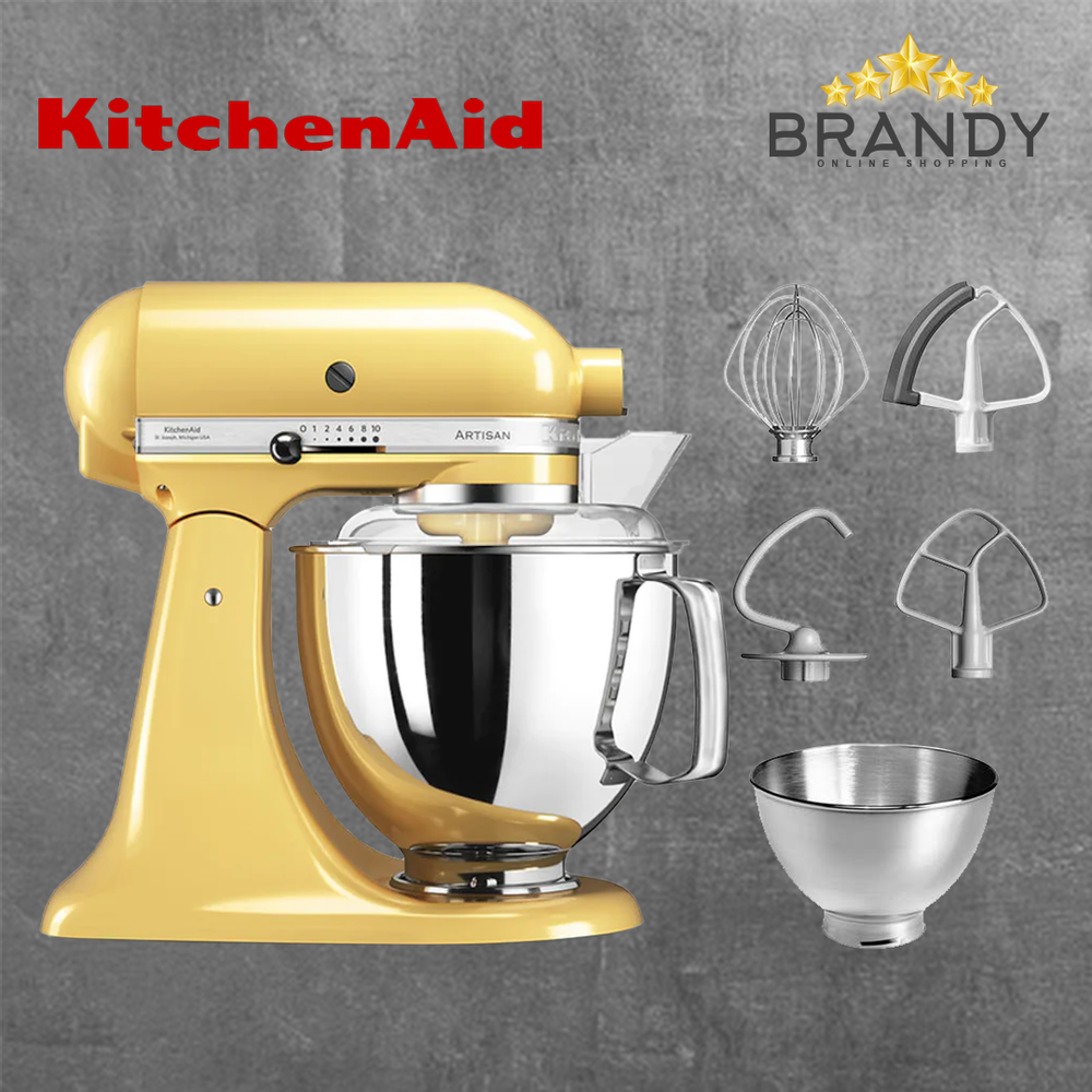 Artisan Stand Mixer 4.8L Yellow with Attachments