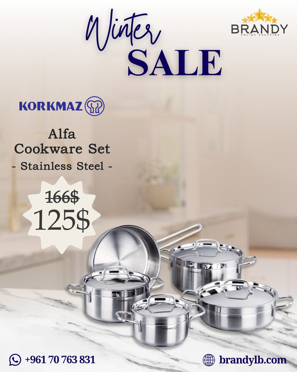 Alfa Cookware Set 5pcs Stainless Steel