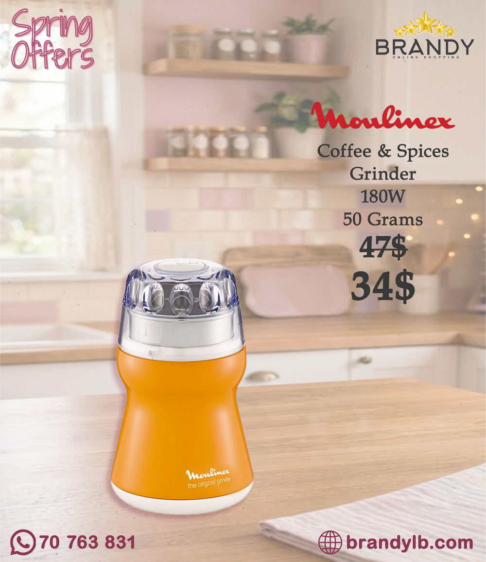 Moulinex AR110 Spice & Coffee Grinder 180W 50g Stainless Steel Orange