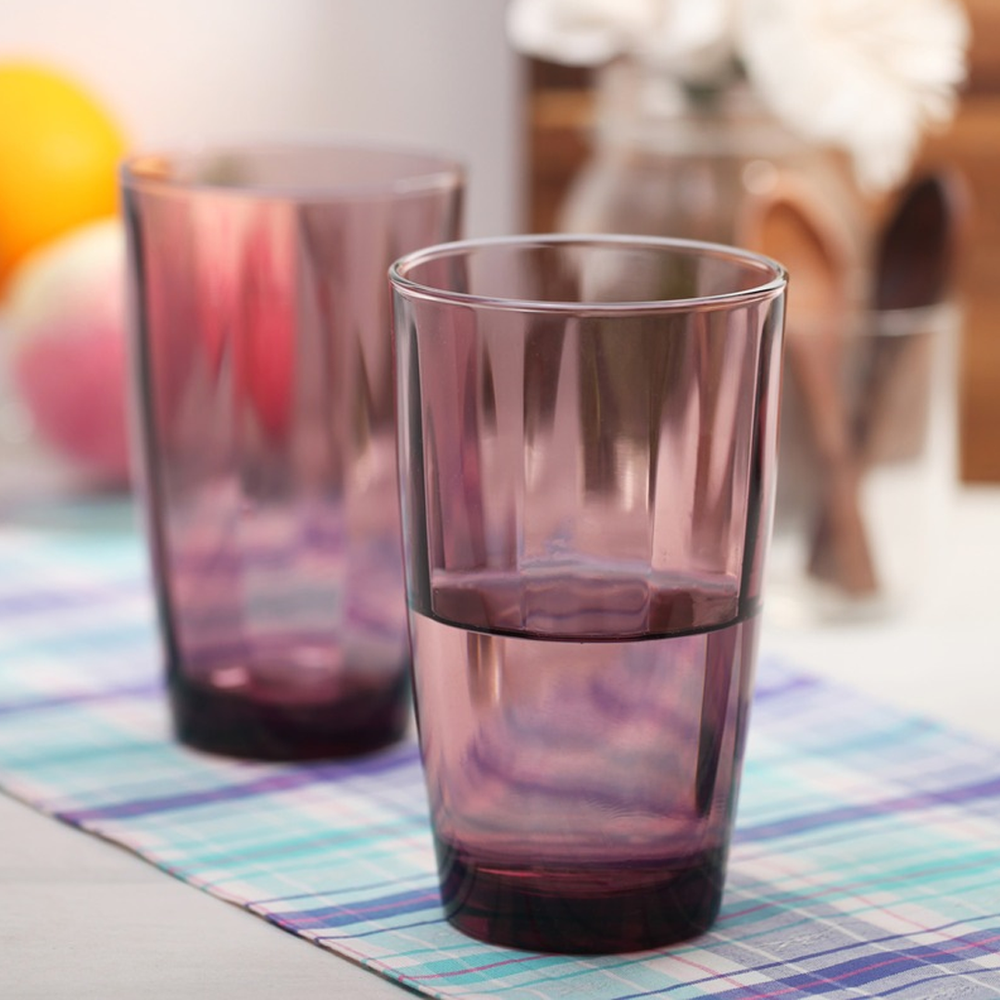 Pulsar Purple Long Cups Set 6pcs - 47cl Glass Drinkware