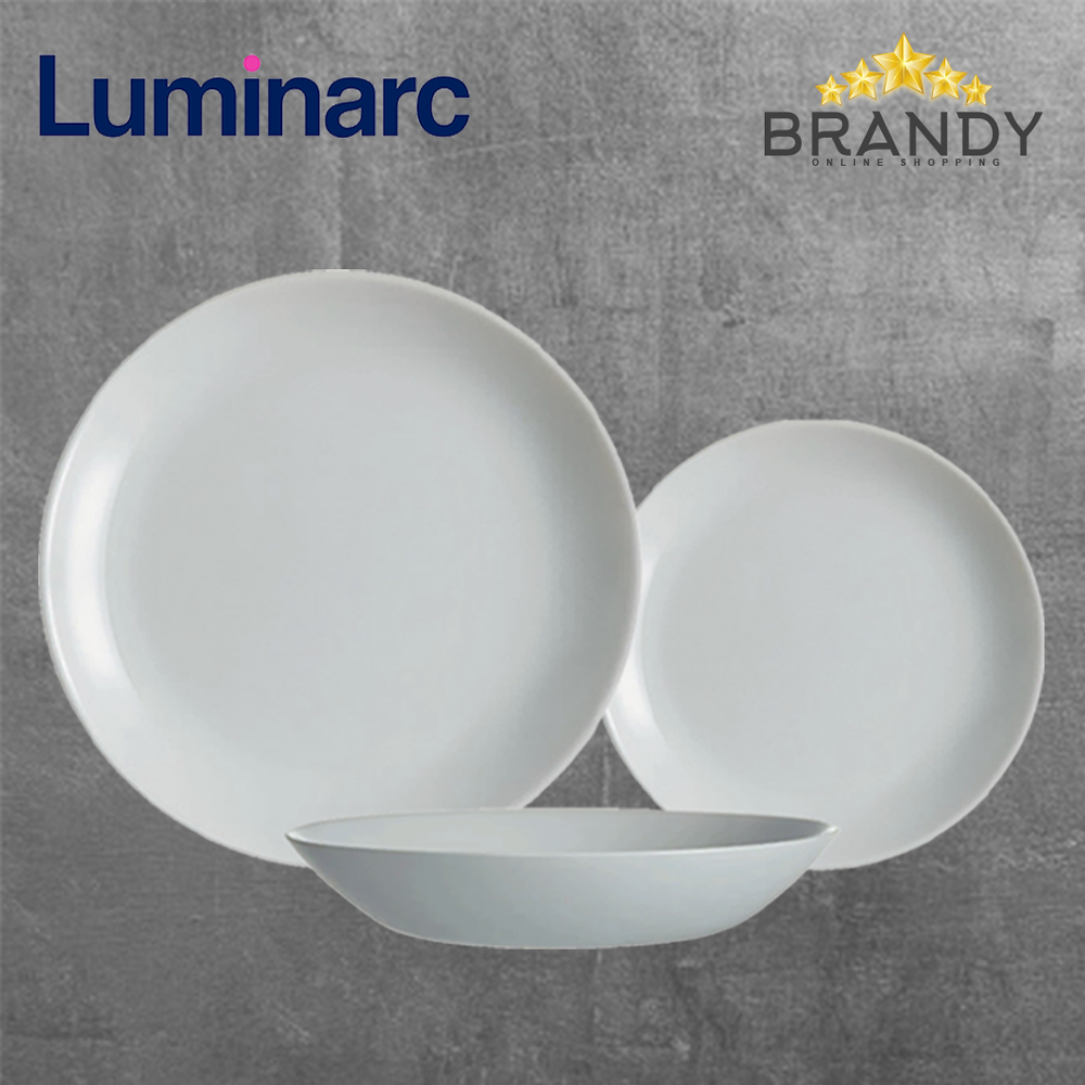 Diwali Grey Dinner Set 18pcs Opal Glass