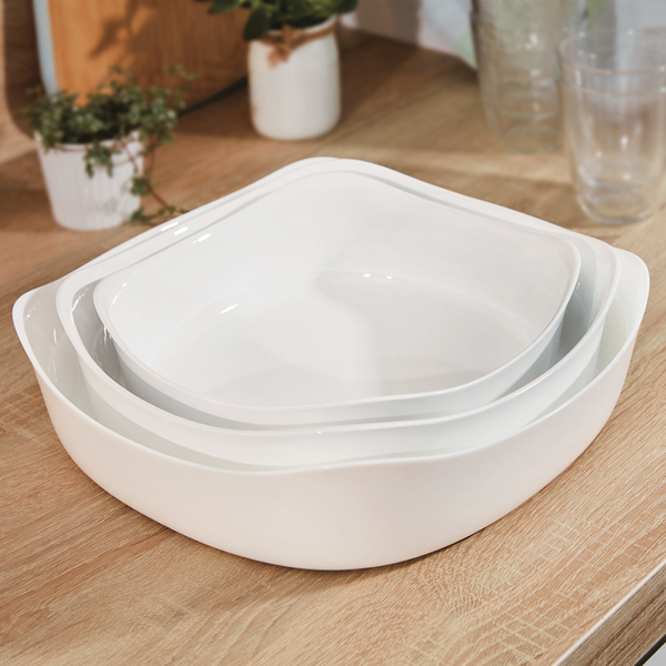 Smart Cuisine Square Roasters - Opal Glass, Microwave & Oven Safe