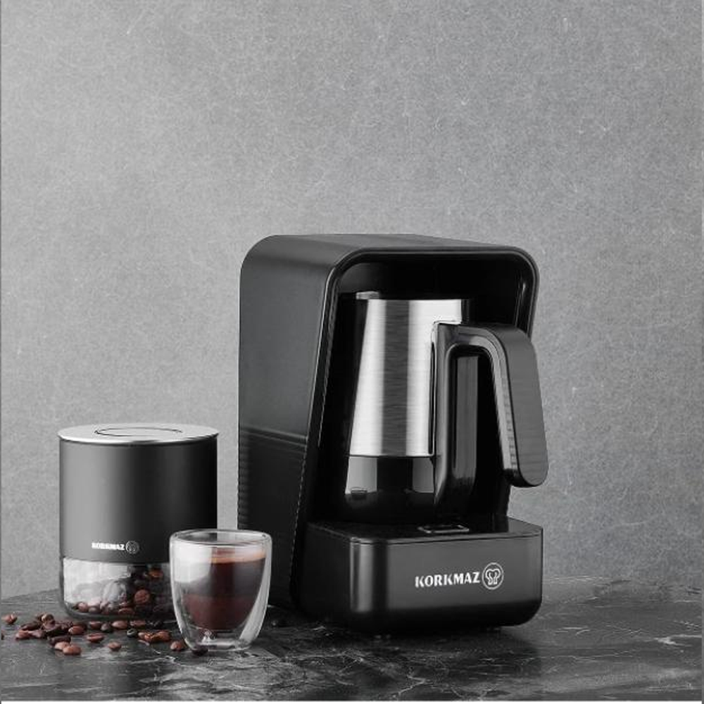 Moderna Coffee Maker 5 Cups - Stainless Steel, Black