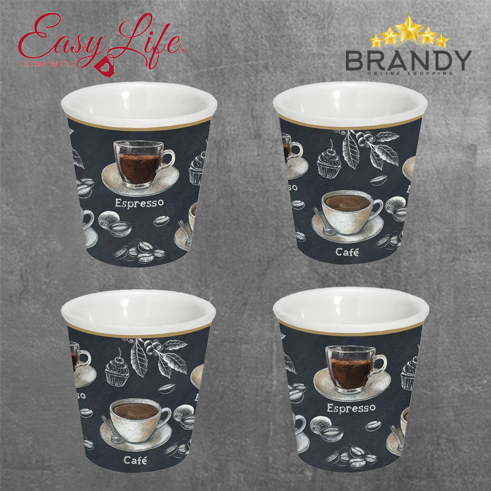 Barista Espresso Cups Set 4pcs, Porcelain, 100ml