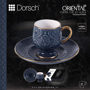 Oriental Navy Coffee Cups Set 6pcs