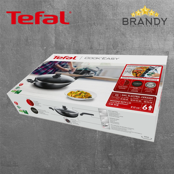 Cook Easy Wok, Aluminum with Titanium Coating, Non-stick, 32cm & 36cm
