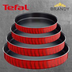 Tefal Tempo Flame 4-Piece Round Kebbe Tray Set 28/30/34/38 cm