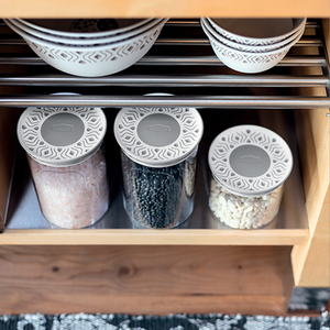 Tosca Grey Round Jar Set - 0.7L, 1.2L, 2.2L