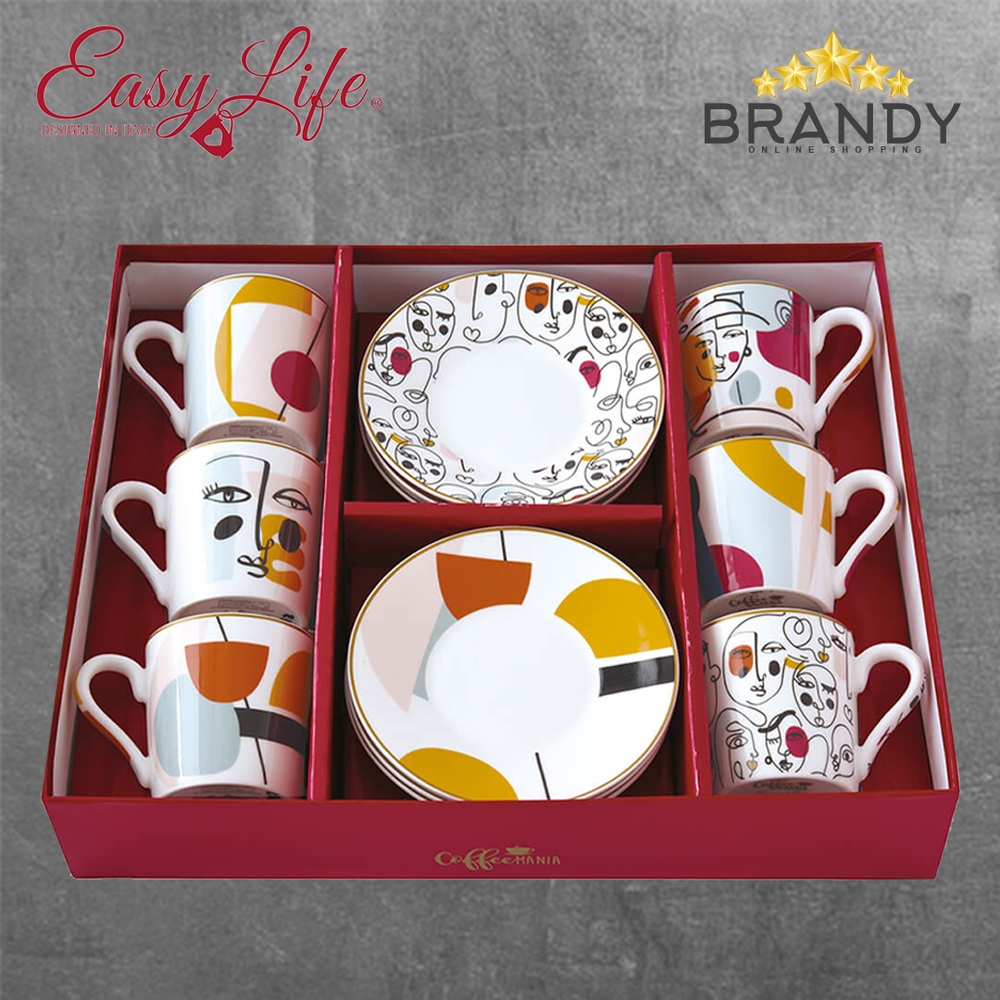 Modernism Coffee Cups Set 6pcs, Porcelain, 100ml