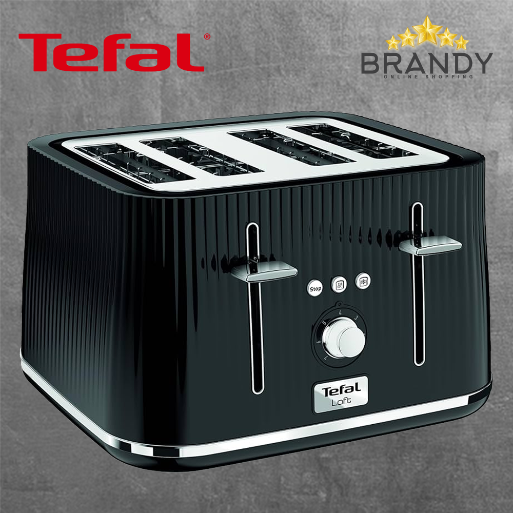Toaster Loft TT760840 - 4 Slice, Stainless Steel, Black