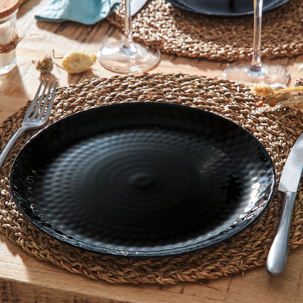 Pampille Black Dinner Set 18pcs Opal Glass