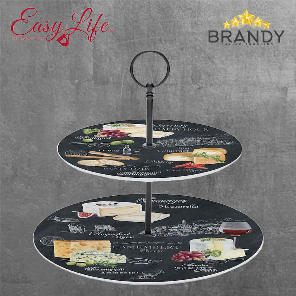 World Of Cheese Two Tier Cake Plate