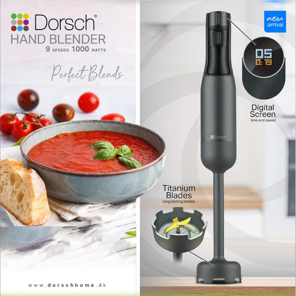 Hand Blender Digital DH-07220, 9-Speed, 1000W, Stainless Steel