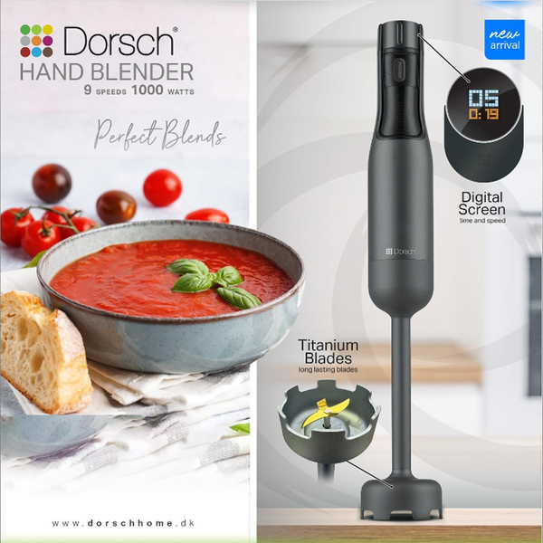 Hand Blender Digital DH-07220, 9-Speed, 1000W, Stainless Steel