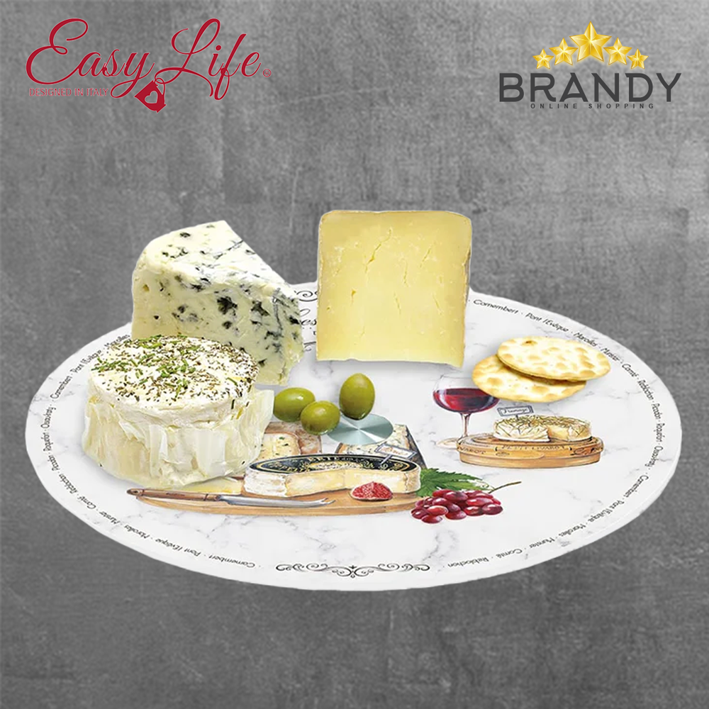 Les Fromages Rotating Glass Cheese Board