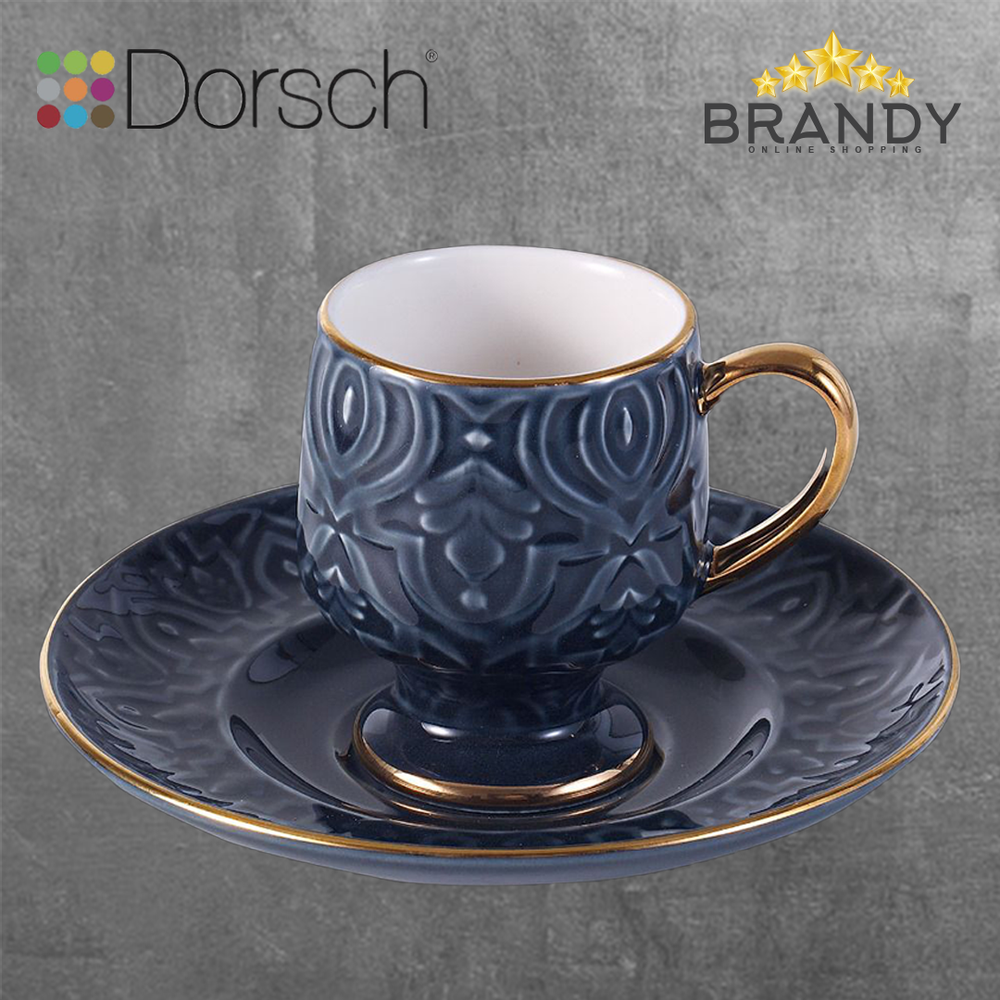 Oriental Navy Coffee Cups Set 6pcs