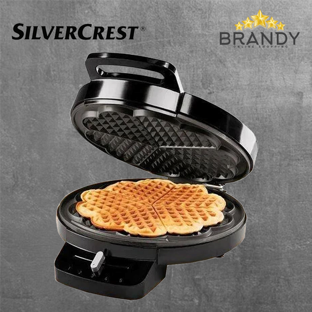 Waffle Maker Non Stick 1200W Adjustable Temperature Black 4 Plate