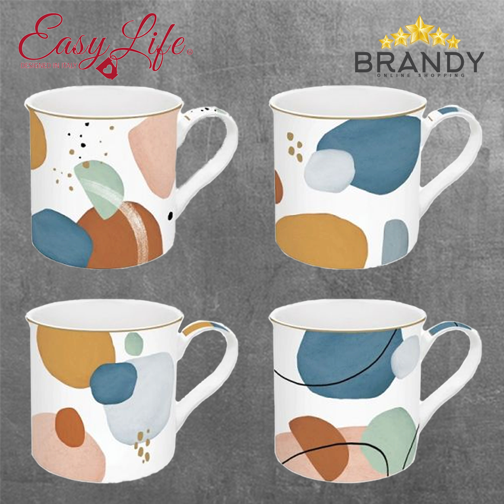 Shapes Mugs Set 4pcs Porcelain 300ml