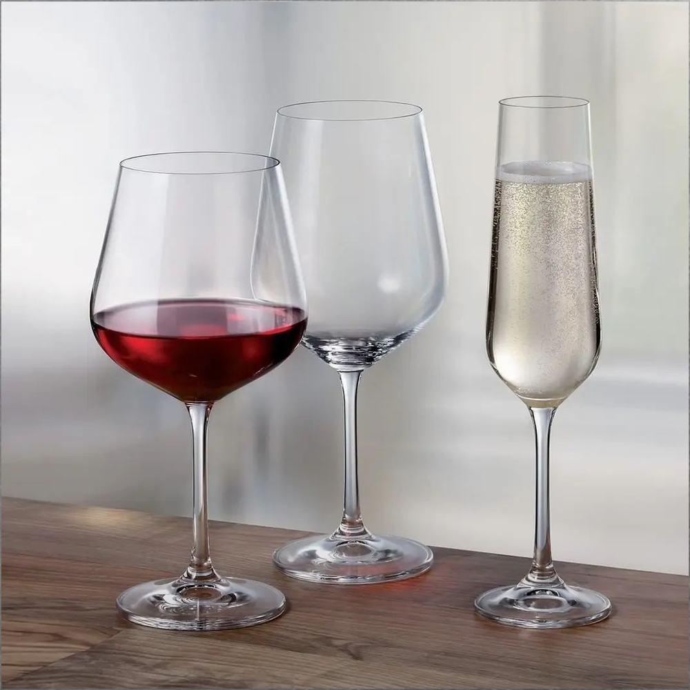 Strix Wine Glasses Set 6pcs, Crystal Glass, 360ml & 450ml